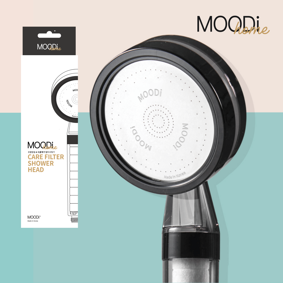 【MOODi】全年無憂超值濾芯套裝 (4+4) 送: 韓國人氣除銹氯過濾花灑 (黑色)