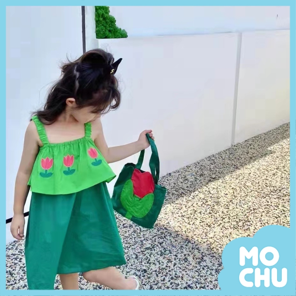 假兩件小花吊帶裙(兩色)