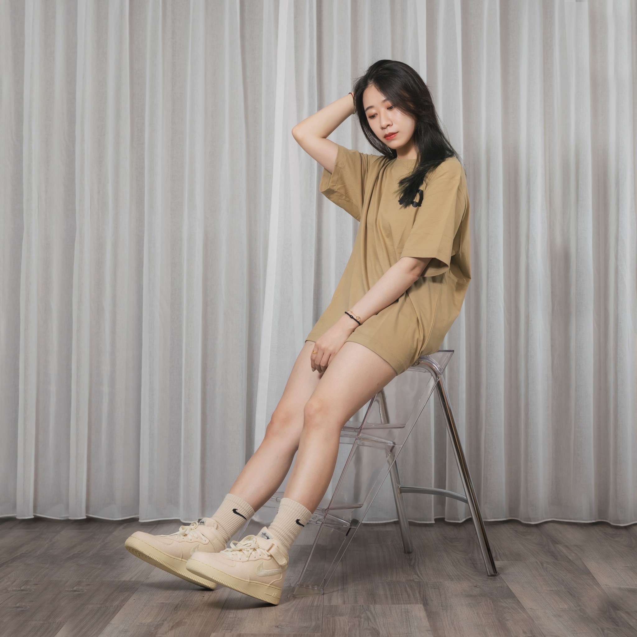 -(A2c)-AIR FORCE 1 '07 MID SP STUSSY "FOSSIL" 聯名款 沙色-DJ7841 200