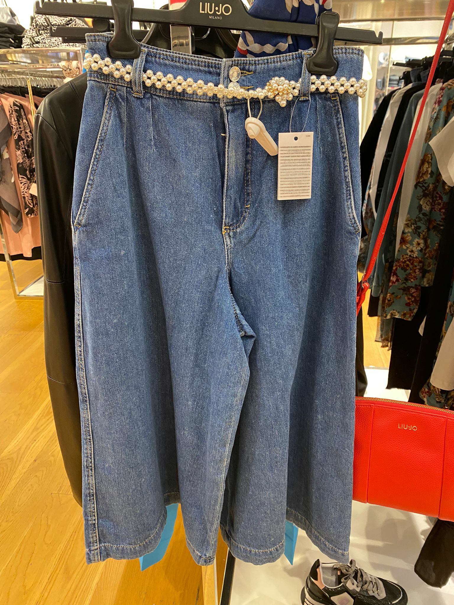 CLJ01061 LIU JO Denim Cropped with Belt UA1148D4605 (E)