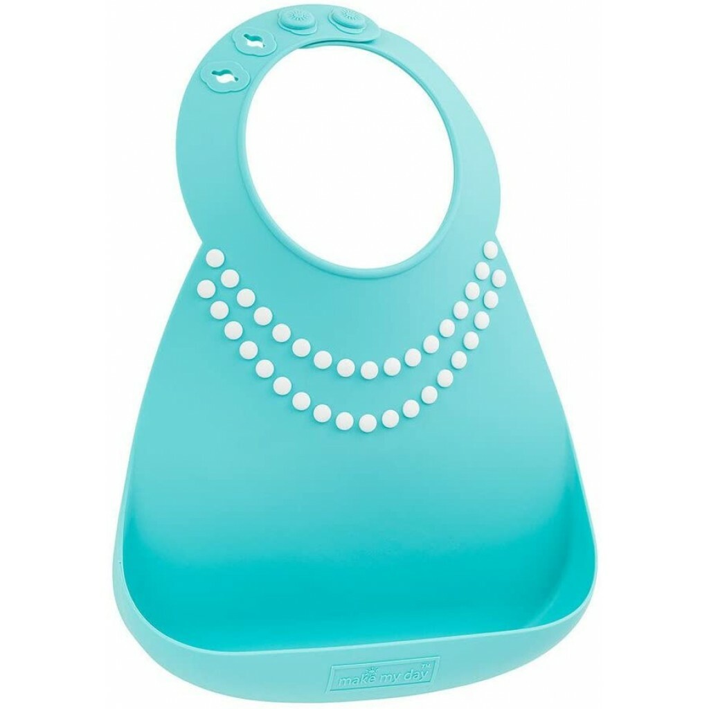 Make my day 防漏圍兜 兒童圍兜 -珍珠項鍊   防水圍兜 立體圍兜