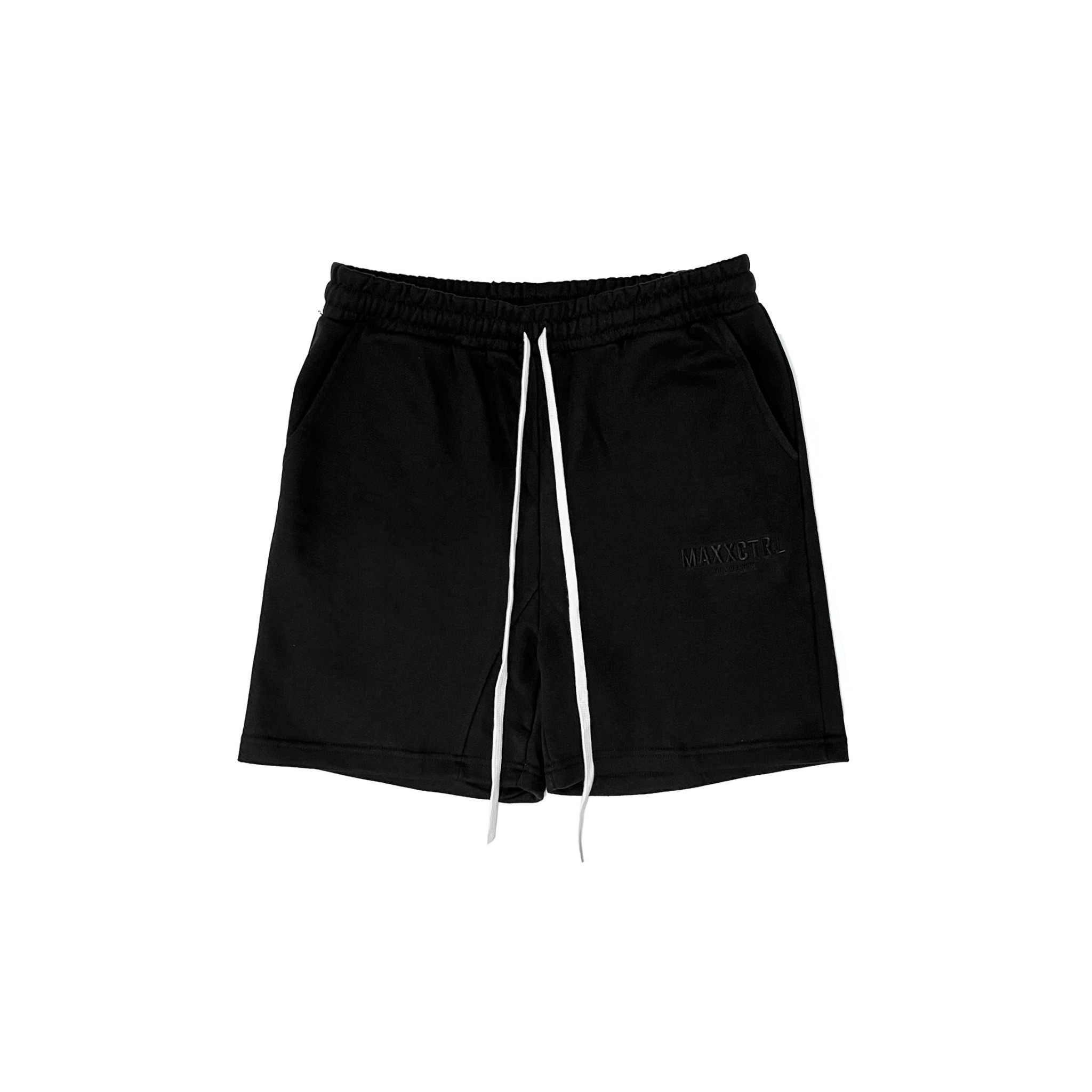 MAXXC 電繡LOGO棉短褲-黑