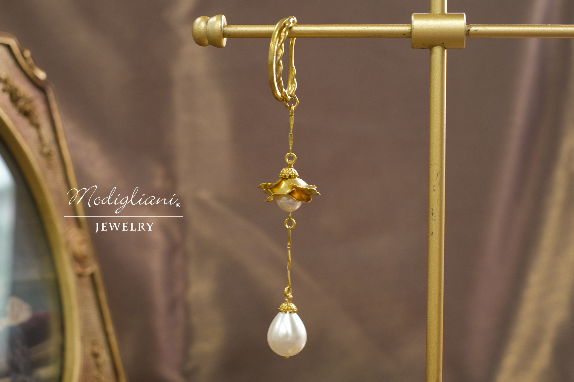 黃銅飾品, 耳環, 飾品, 黃銅, 耳夾,耳掛,水晶珍珠,母貝珠,花草,氣質