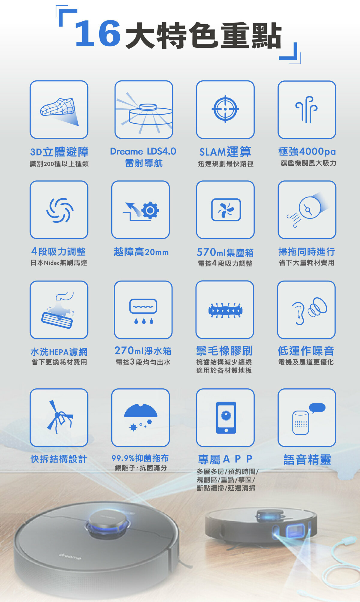 dreame 追覓L10 Pro 掃地機器人的12大重點特色介紹。