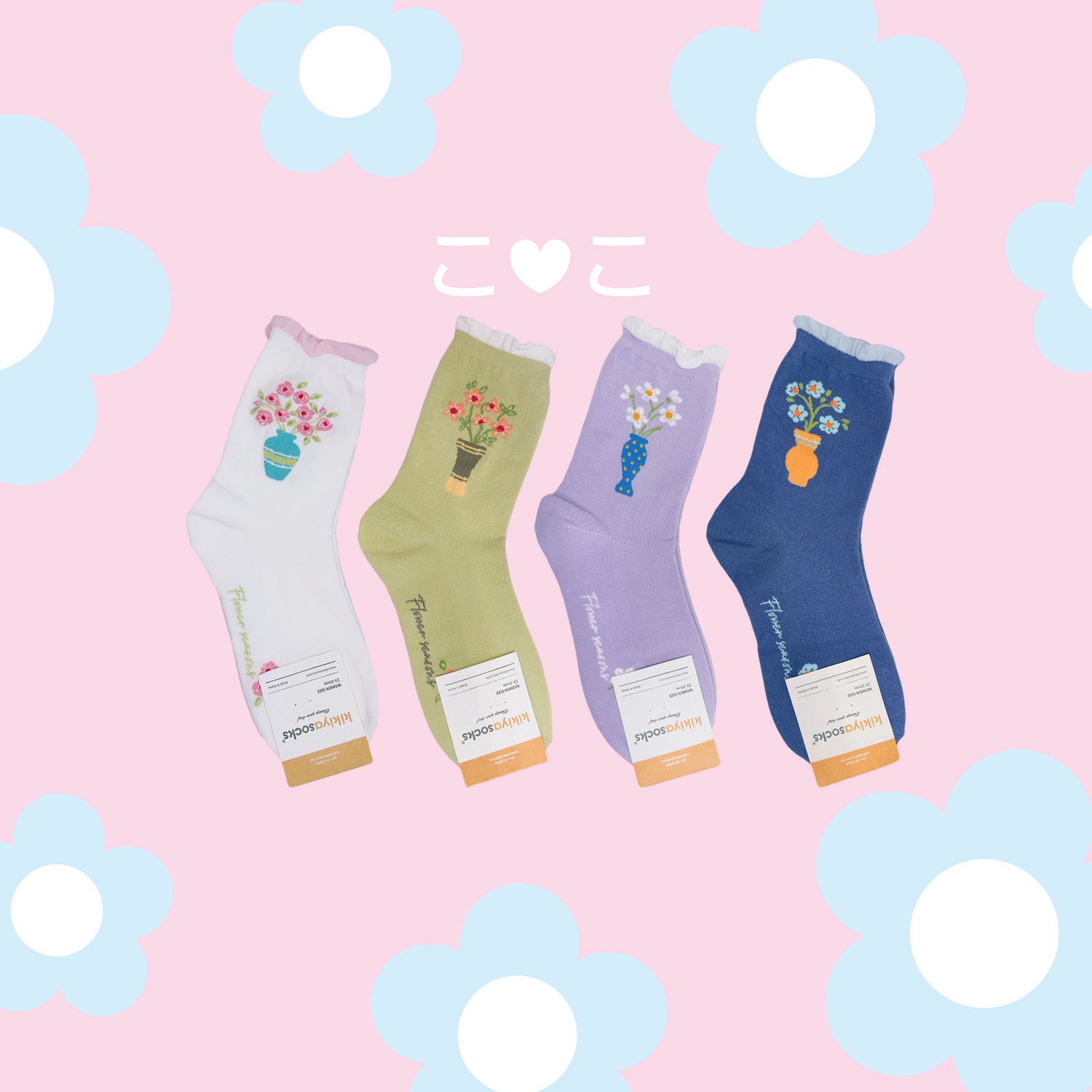 正韓美美花瓶造型捲邊襪子