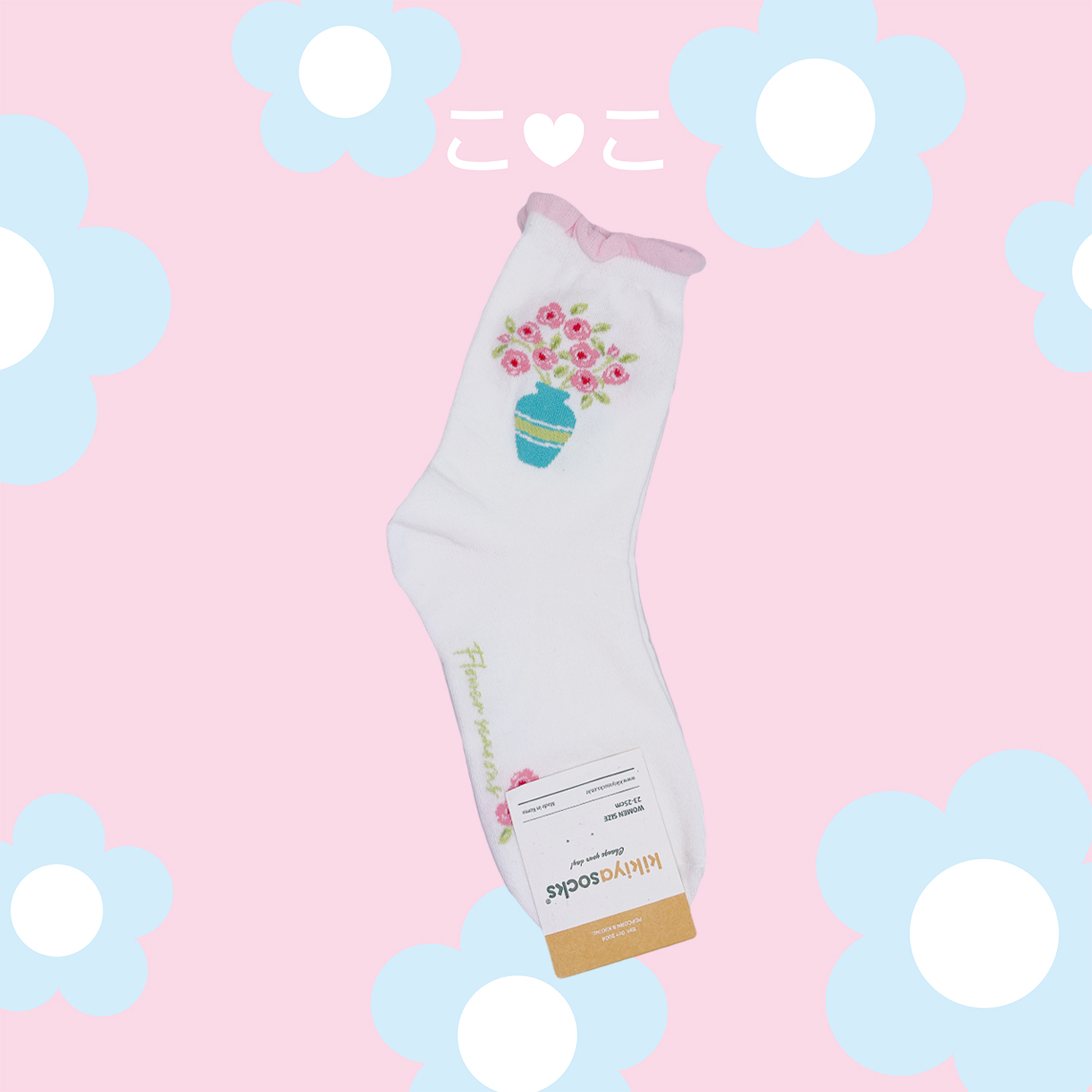 正韓美美花瓶造型捲邊襪子