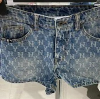 [S] MLB MONOGRAM WOMEN'S DENIM SHORT,BLUE, 31DPW6131-50U (SMLB75)