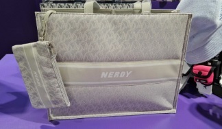 [S] NERDY MONOGRAM TOTE BAG,LIGHT GREY, 8809883625223 (SN56)
