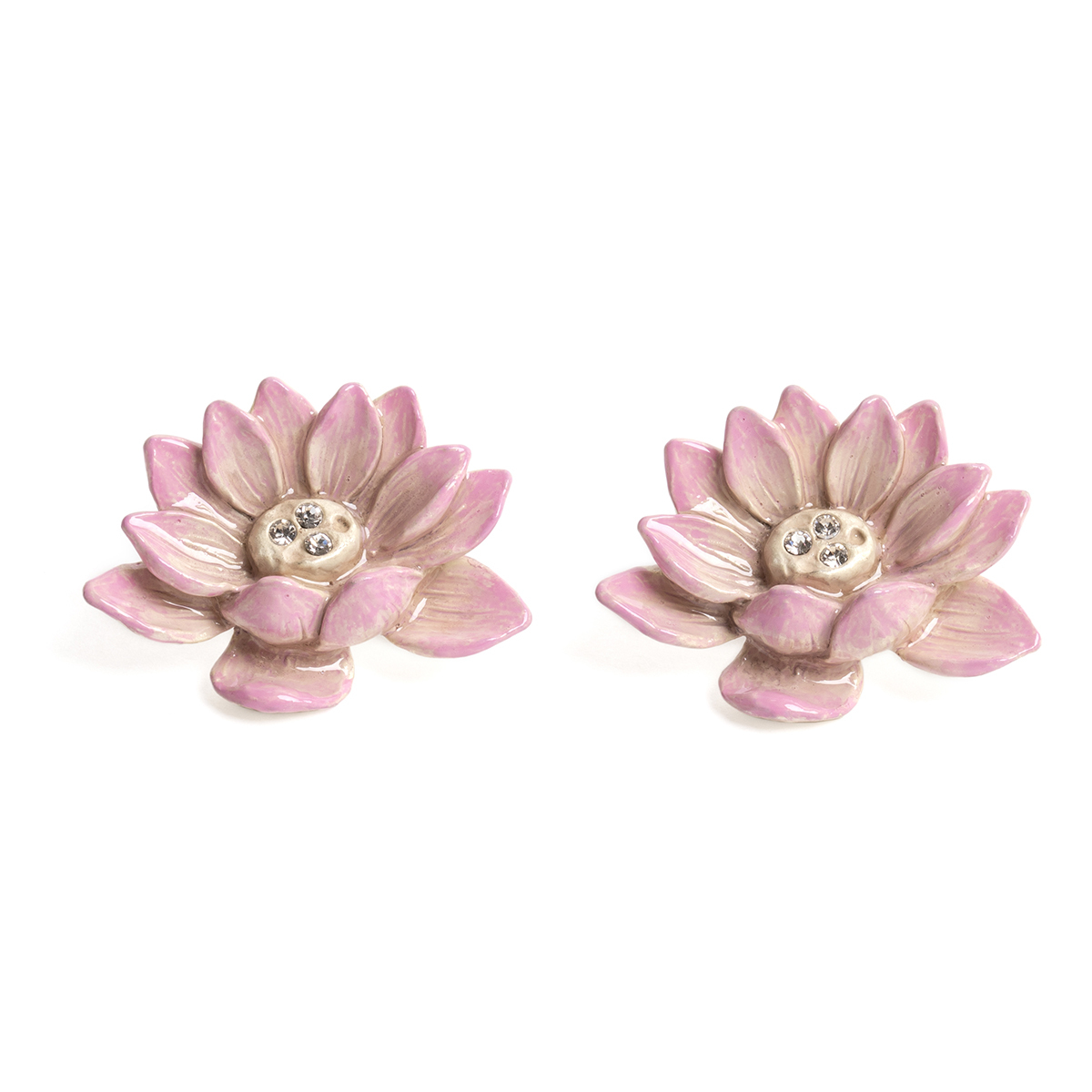 [已停產]  粉紅色蓮花耳環