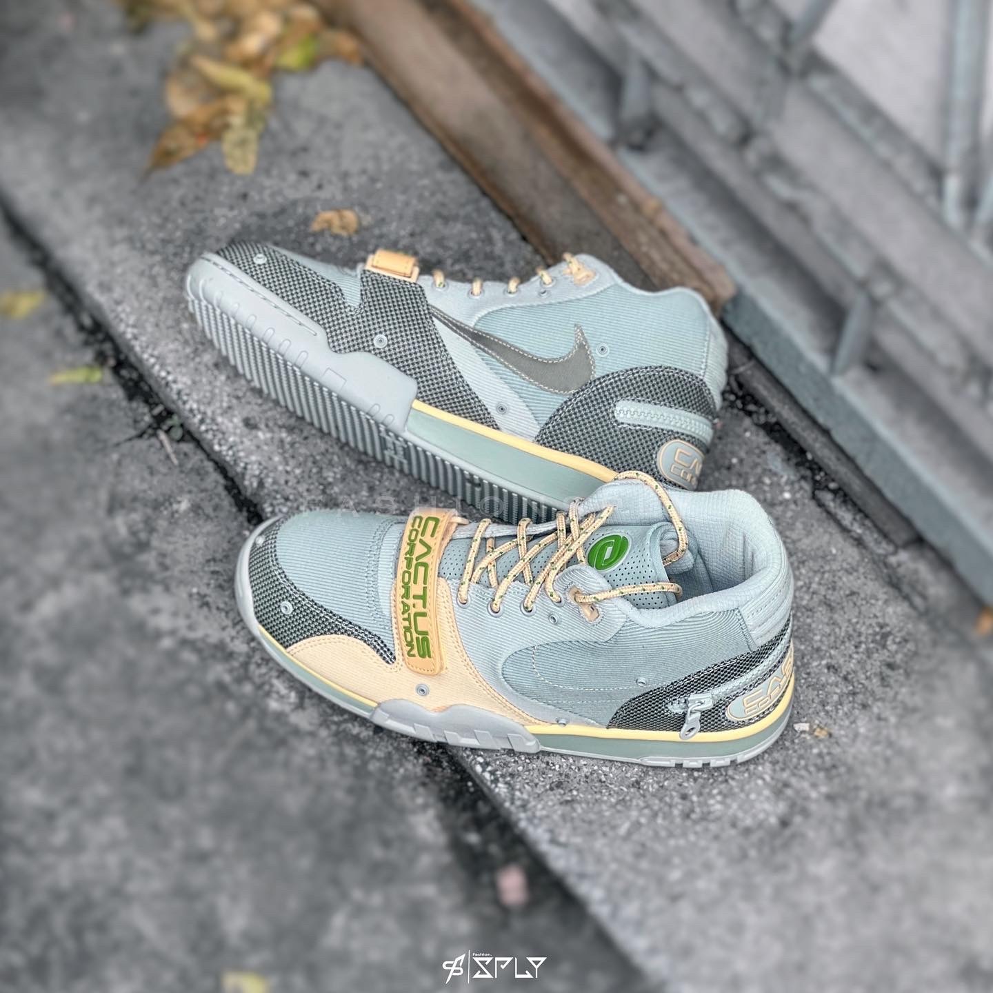 Nike Air Trainer 1 x Travis Scott CACT.US CORP Grey Haze 灰霾 灰藍 倒勾 DR7515-001