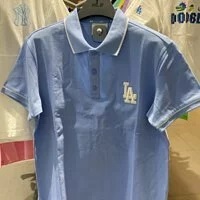 [S] MLB LOGO BASIC OVERFIT COLLAR SHORT SLEEVE T-SHIRT,POOL BLUE, 31TSQ2131-07S (SMLB87)