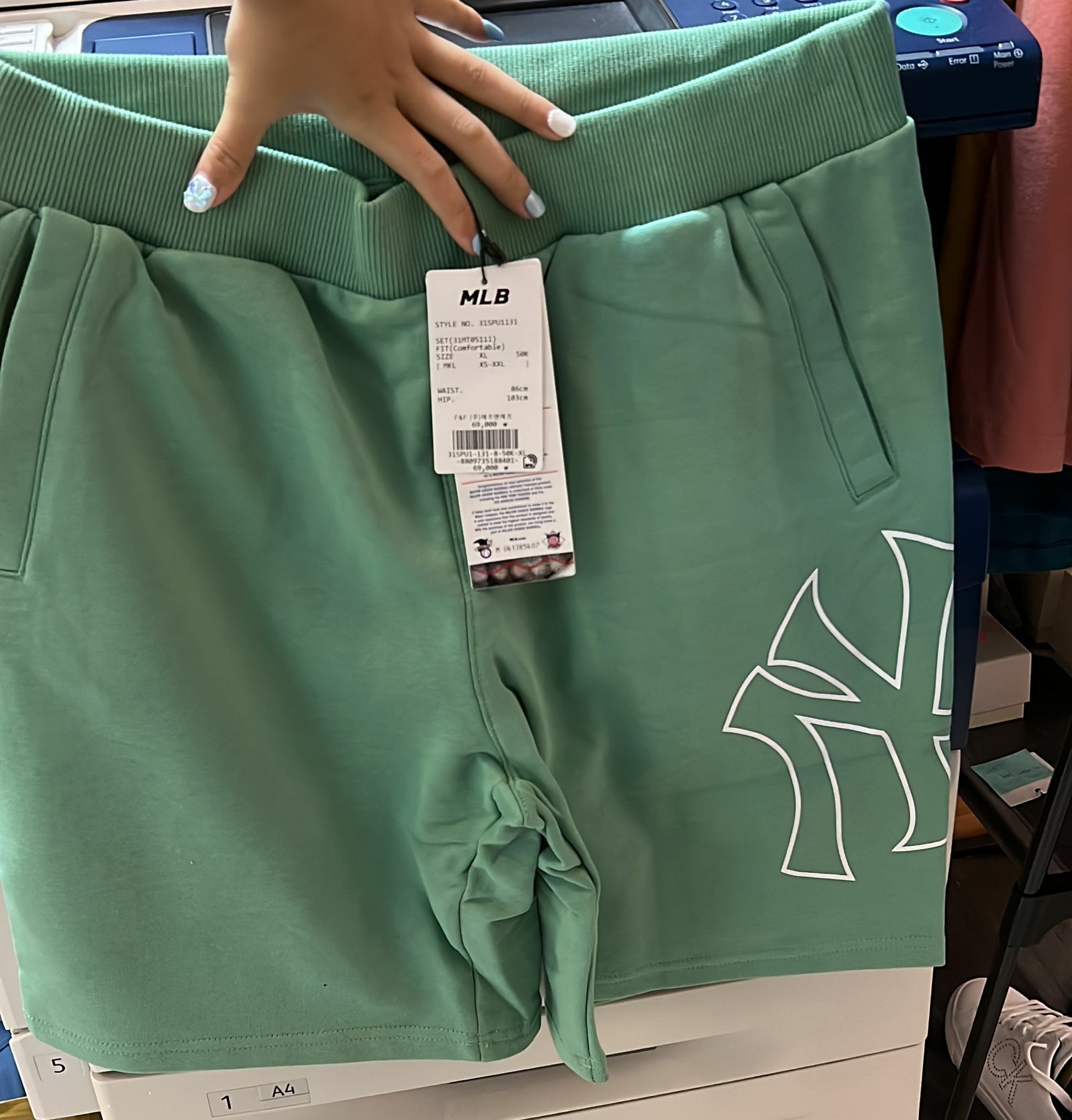 [S] MLB BIG LOGO SHORTS NEW YORK YANKEES,MINT, 31SPU1131-50K (SMLB97)