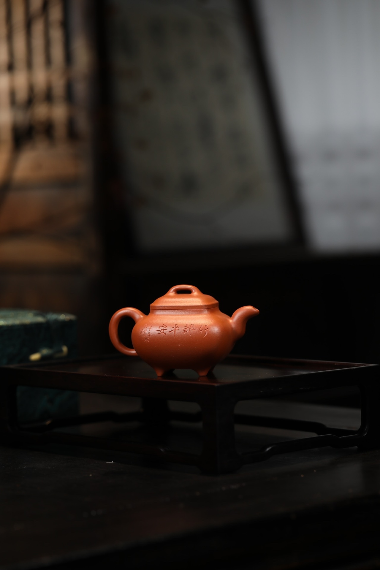 【傳爐(竹報平安)】--做工極其精湛，壺身圈把，拿捏舒適