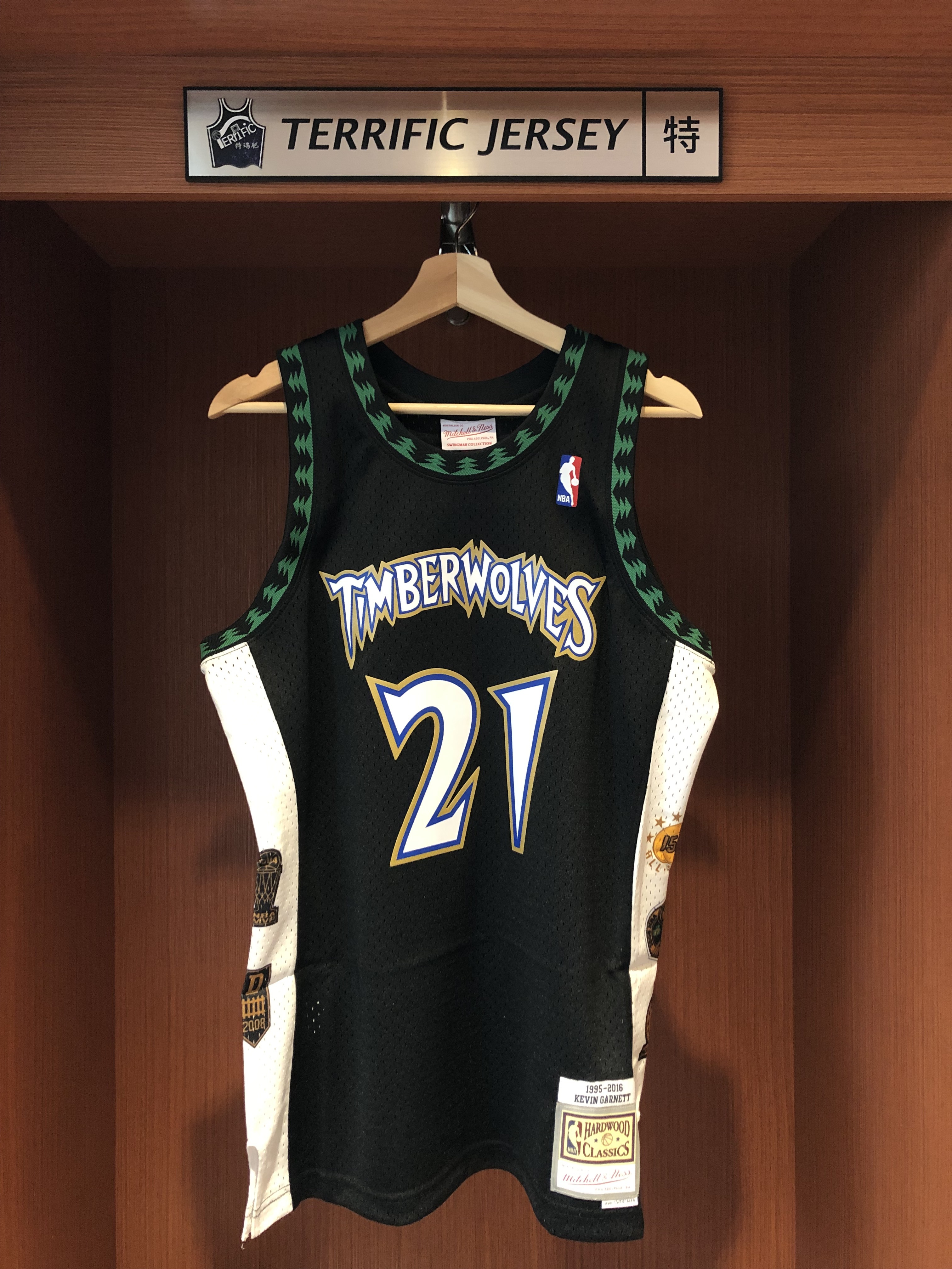 NBA球衣 Kevin Garnett 明尼蘇達灰狼 名人堂 95-16黑 M&N Swingman G2 球迷版 熱轉印 全新