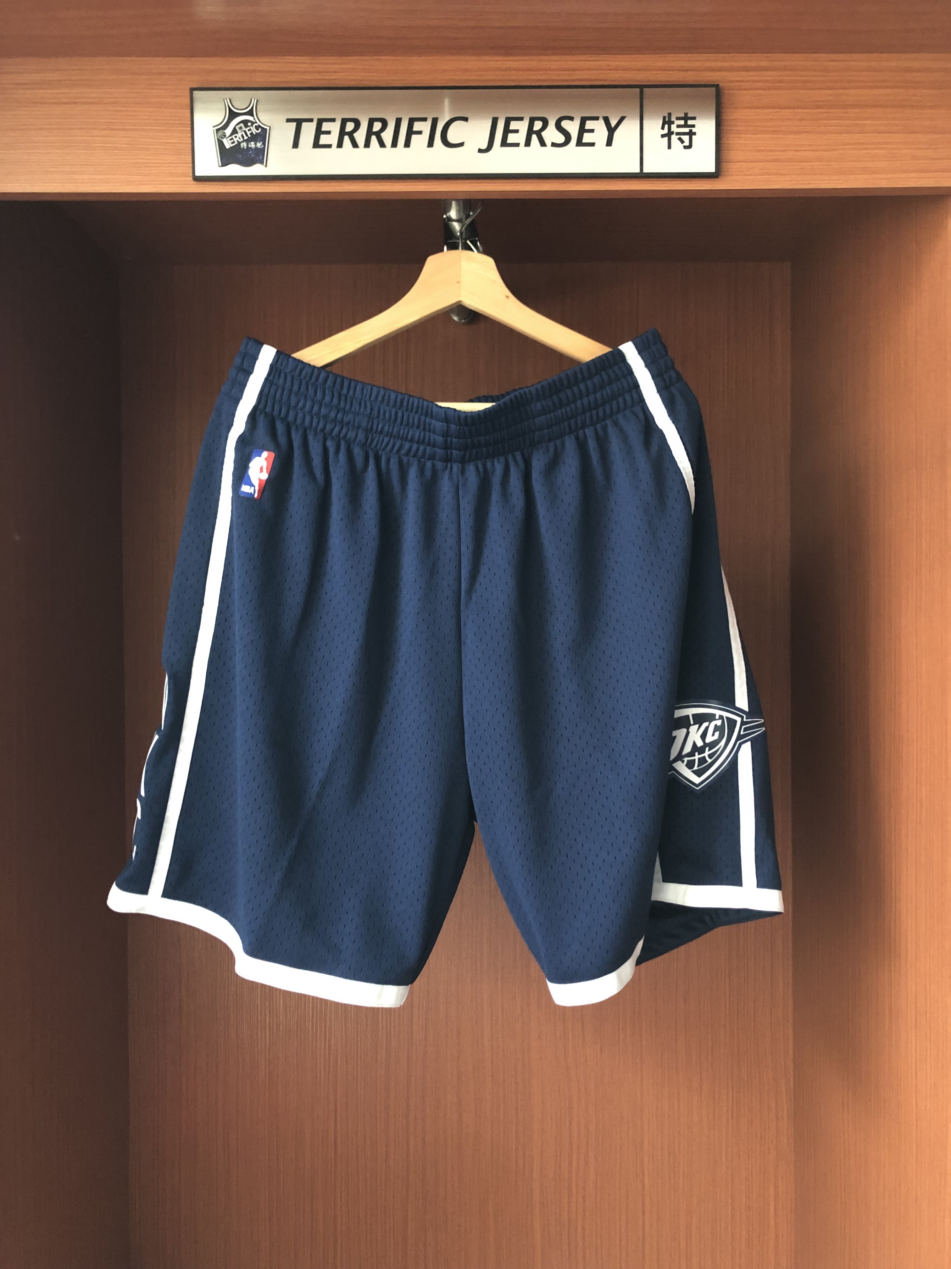 NBA球褲 Oklahoma City Thunder 奧克拉荷馬市雷霆 深藍 M&N Swingman Shorts 球迷版 有口袋 全新