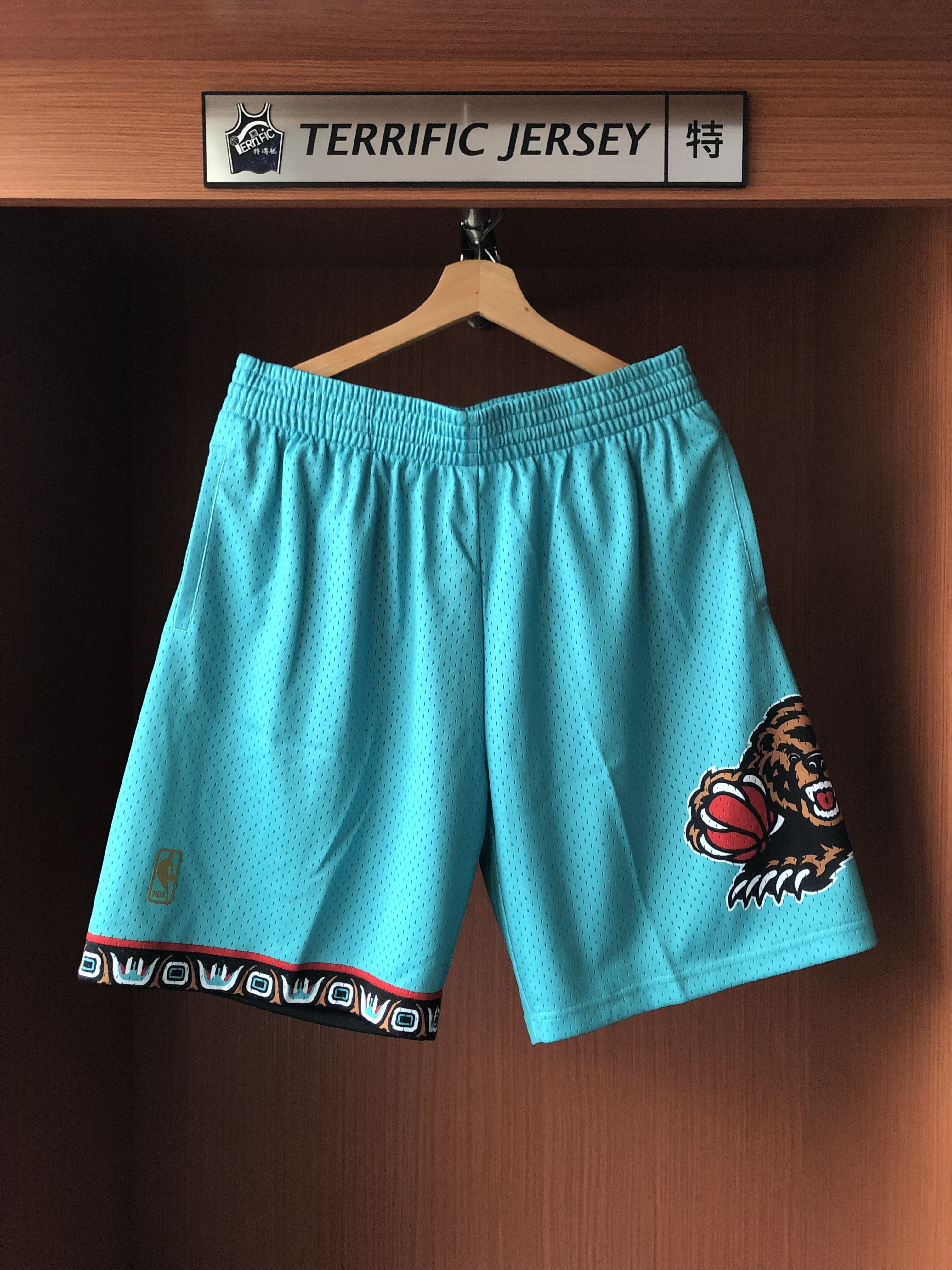 NBA球褲 Memphis Grizzlies 曼菲斯灰熊 復古綠 染印大圖 M&N Swingman Shorts 球迷版 有口袋 全新