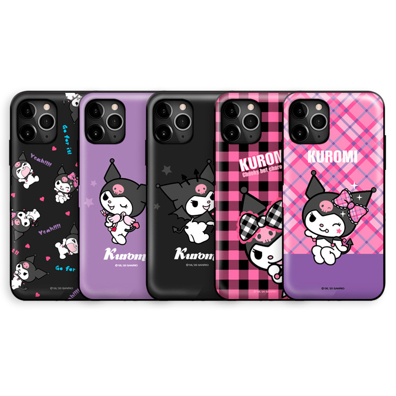Sanrio - Door Card Case - Kuromi系列翻蓋插卡槽防撞手機雙層保護殼 TY
