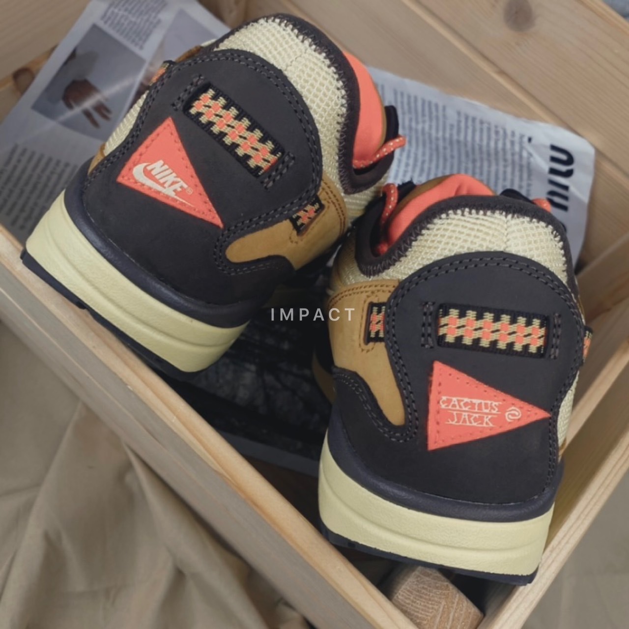 Nike AIR MAX 1 x TRAVIS Scott 聯名款 倒勾 限量 潮流休閒鞋 棕色