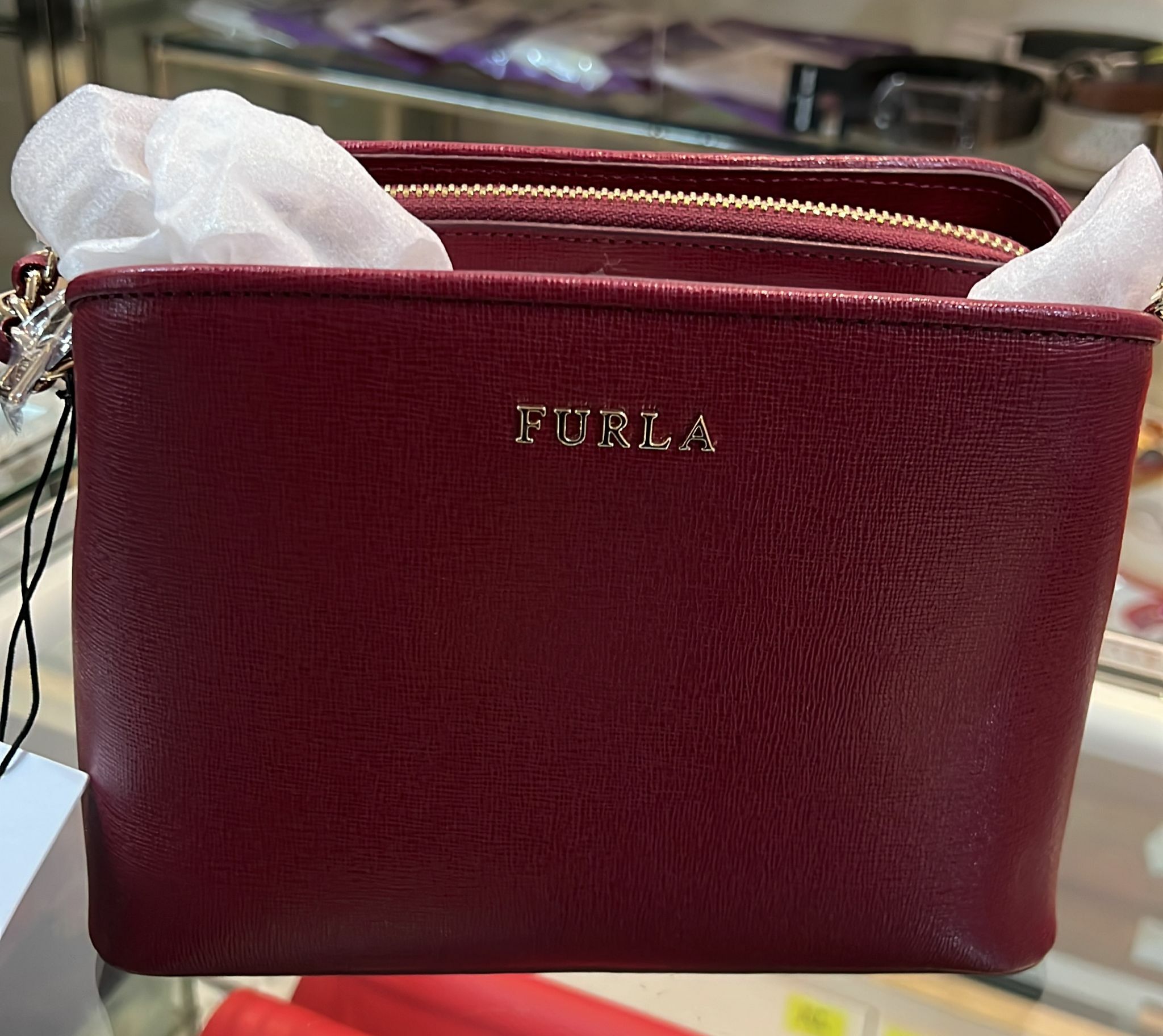 [S] FURLA BZS3TES-B30000 TESSA MINI CROSSBODY W/PIPING,SAFIANO CILIEGIA d, FP/2021/356/5 (SF19)