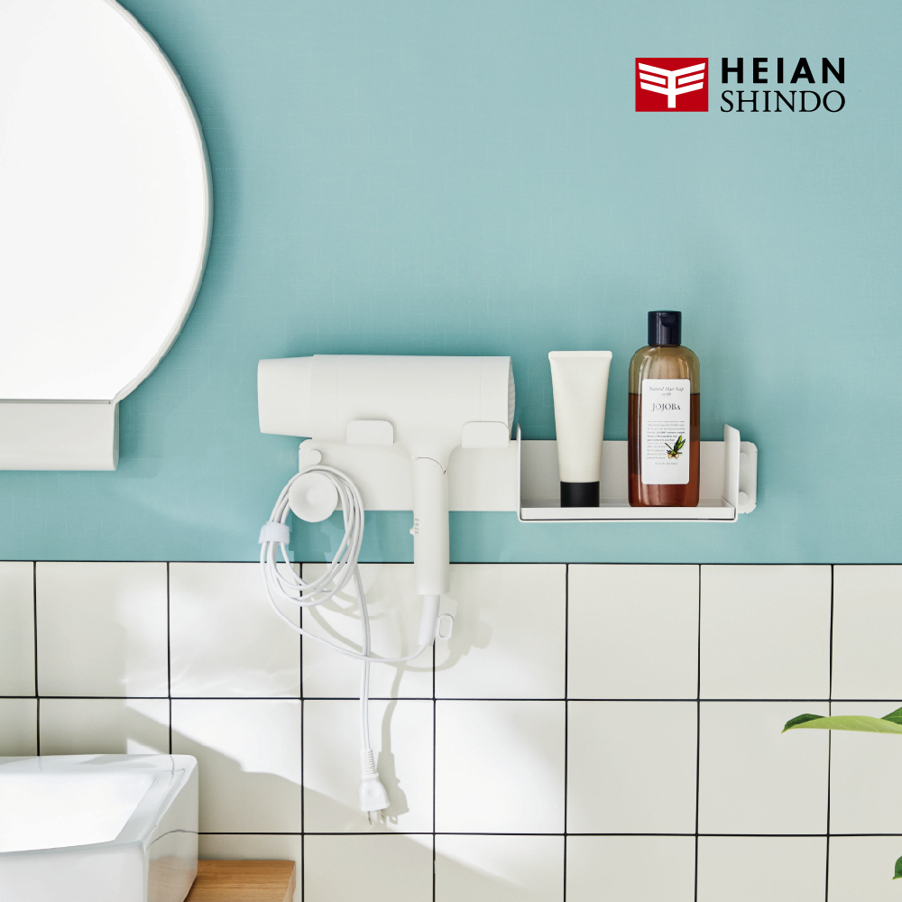【日本 平安伸銅】浴室吹風機掛架收納台 TTN-2