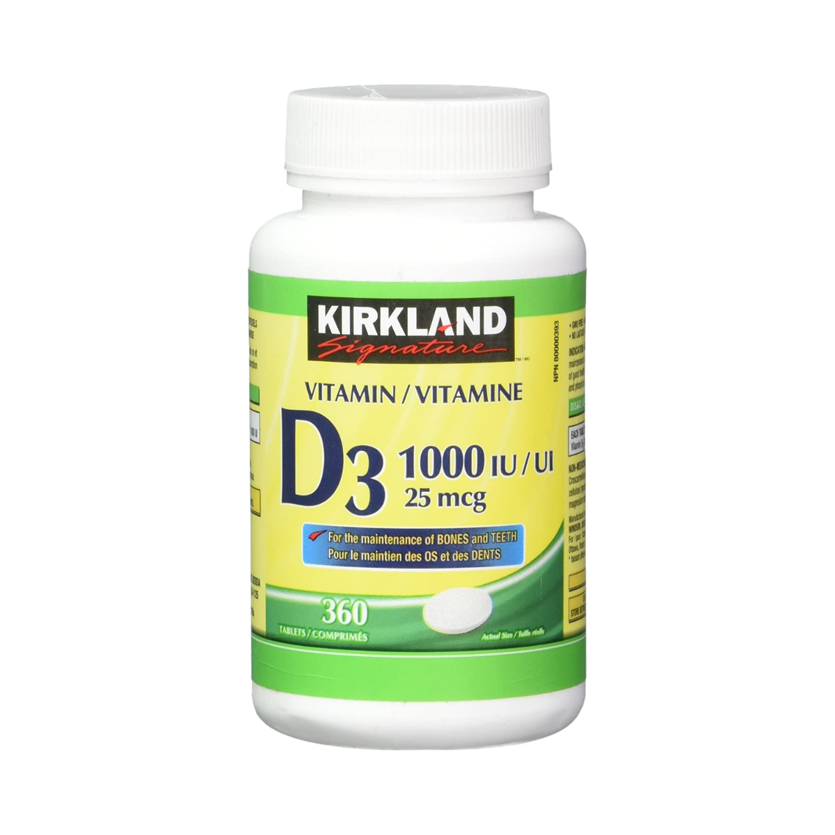 Kirkland Signature - 維生素D3,1000 IU 360粒