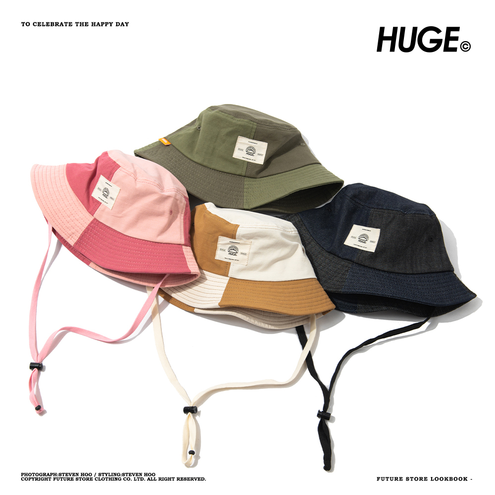 HUGE OUTDOOR  HAT 撞色拼接 休閒漁夫帽