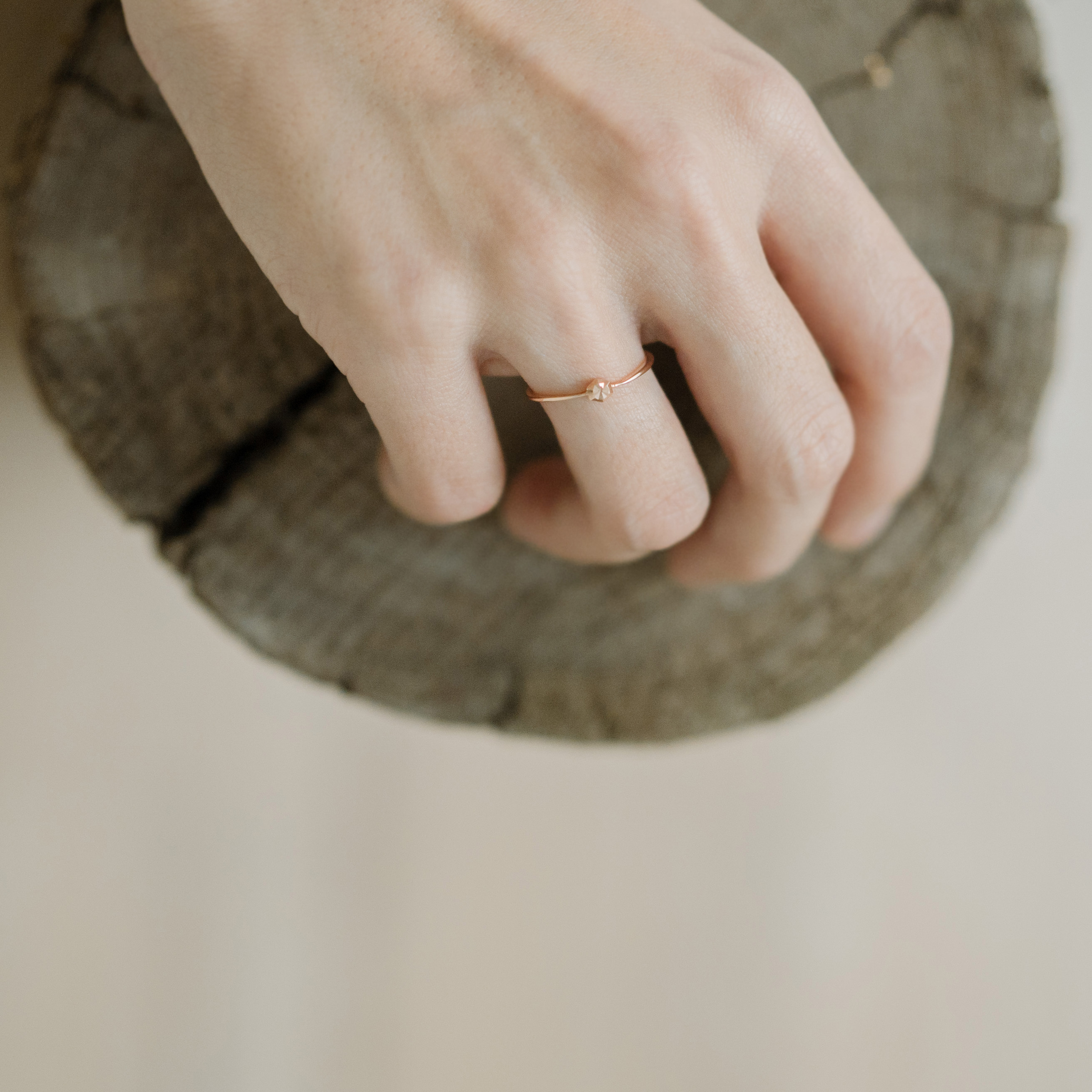 14K Shiny stone厚版戒指