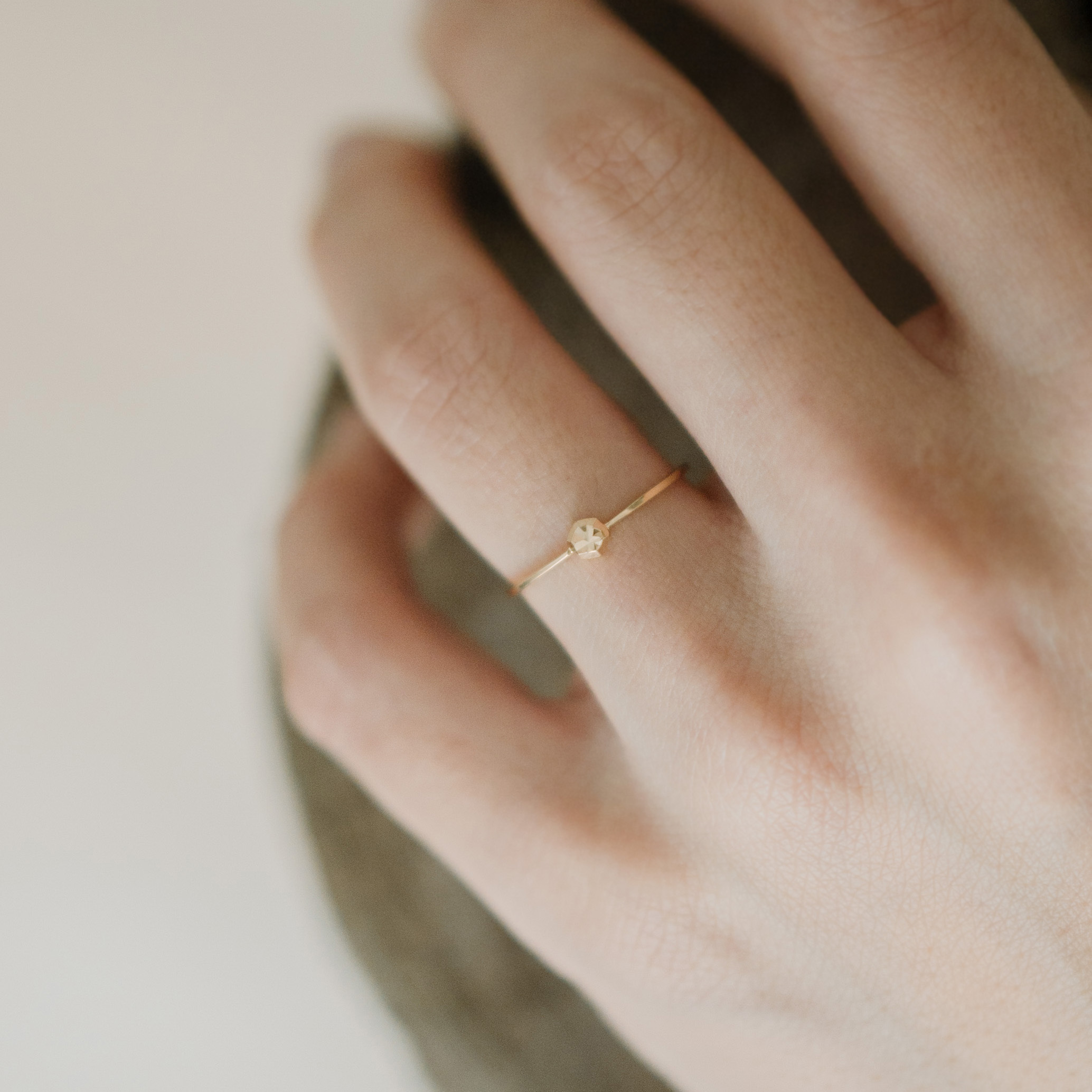 14K Shiny stone厚版戒指