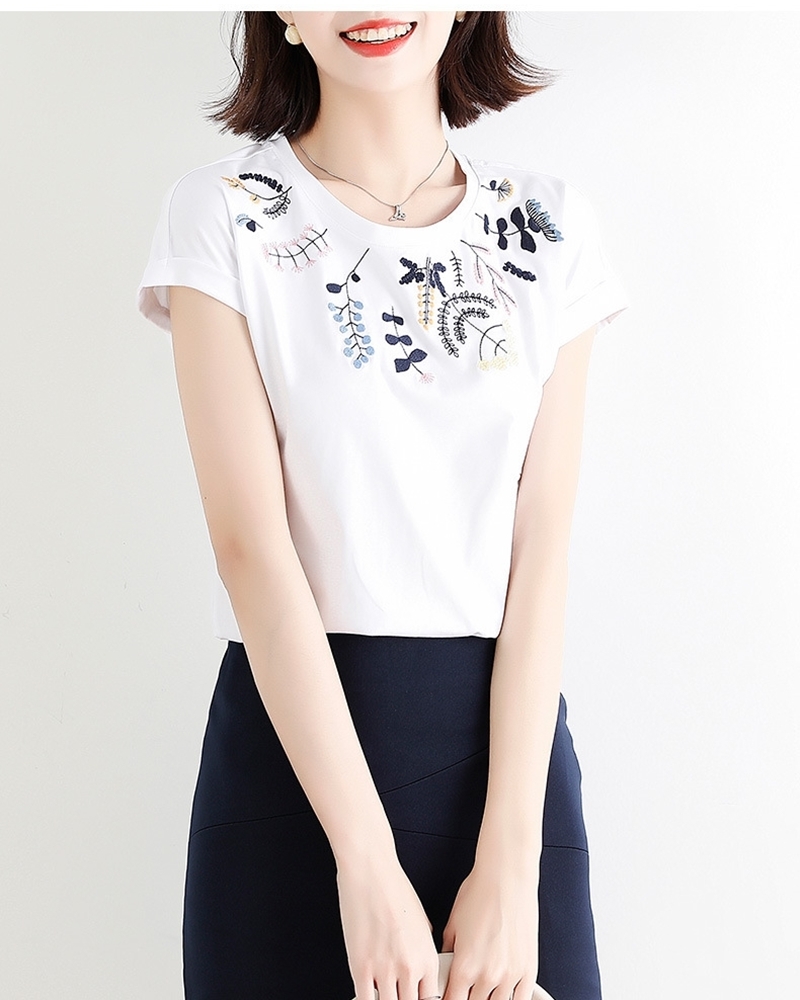 花草圖騰柔棉上衣  兩色