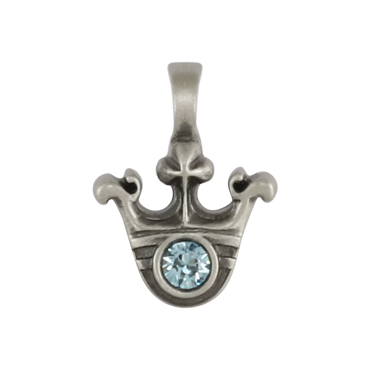 Bico吊墜，女士吊墜 鳶尾花皇冠；高貴輝煌的個性 不含鍊子（2721淺藍）