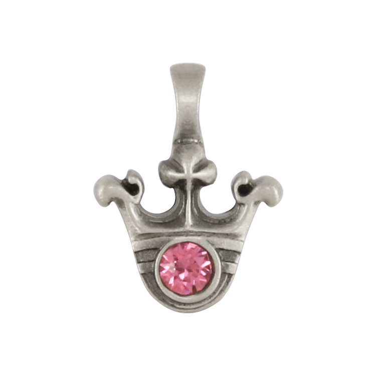 Bico吊墜，女士吊墜 鳶尾花皇冠；高貴輝煌的個性 不含鍊子（2721粉紅）