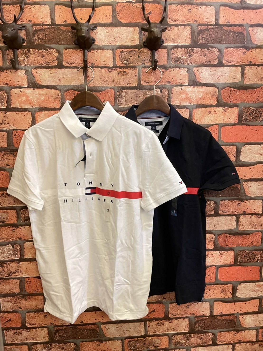 Tommy Hilfiger 紅白橫條 電繡國旗 Polo衫 短袖上衣
