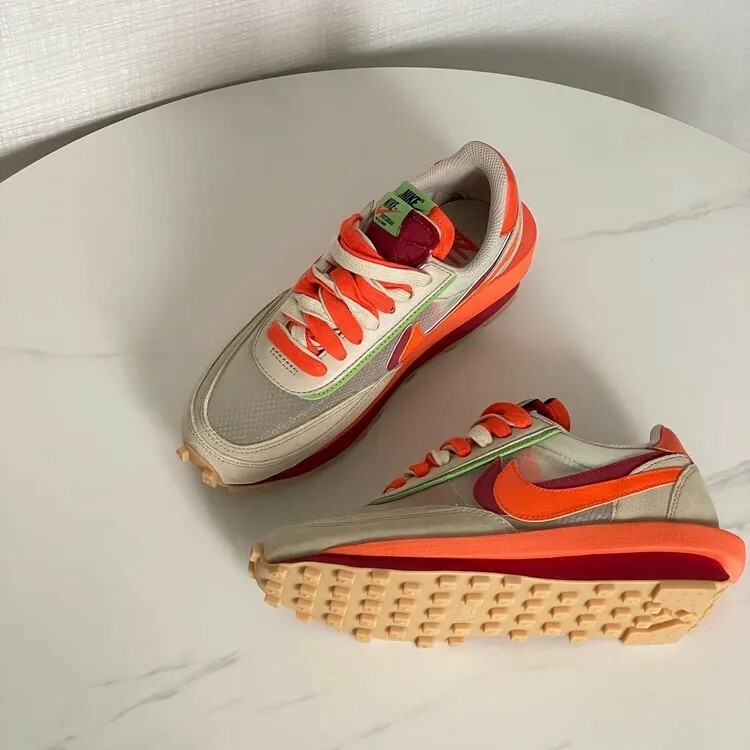 Nike Ldwaffle X Sacai X Clot 橘紅解構 24.5cm