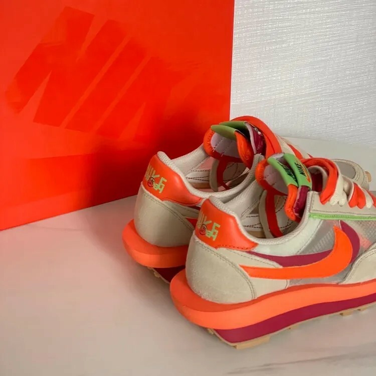 Nike Ldwaffle X Sacai X Clot 橘紅解構 24.5cm