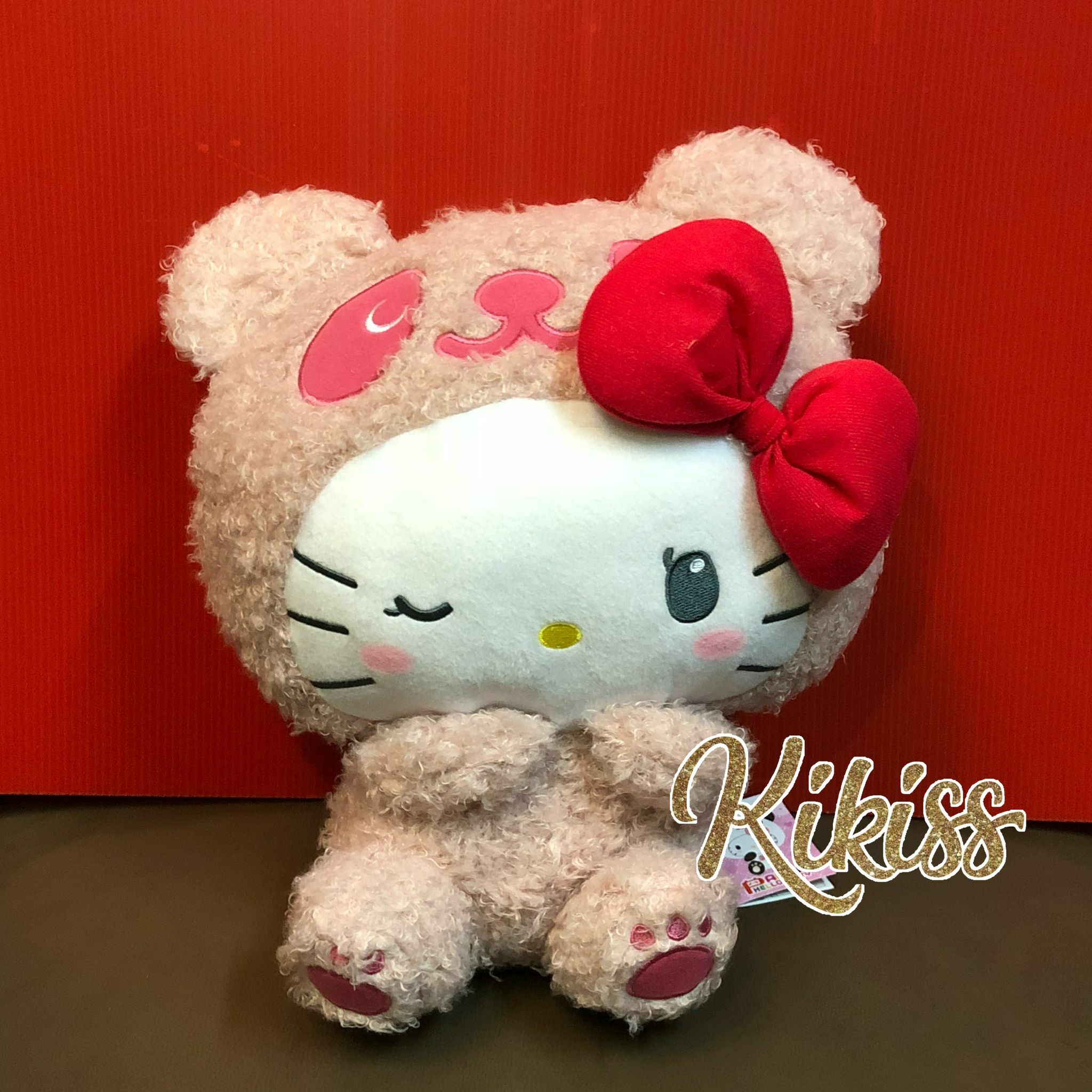 絕版現貨】 日本🇯🇵 Sanrio hello kitty 粉色扮熊系列大公仔(35cm)