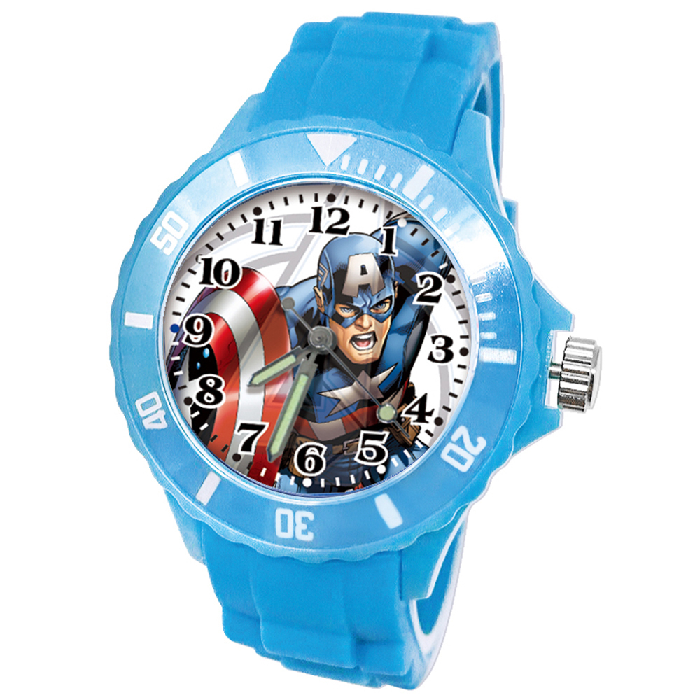【漫威】美國隊長運動彩帶錶 (水藍色)