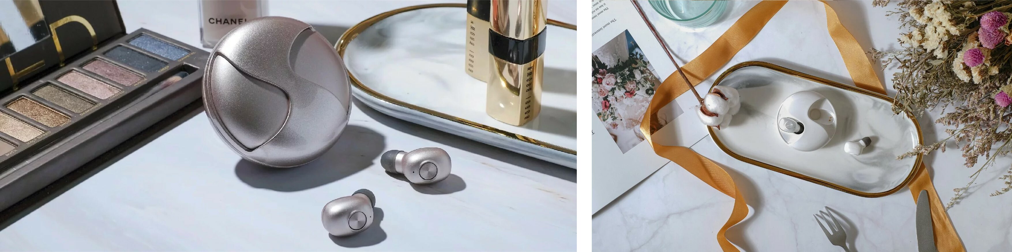 Isaac耳機來自韓國，粉餅外觀的設計有如時尚配件。