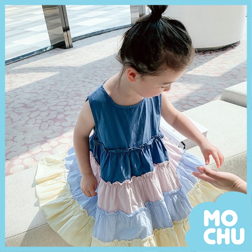 彩虹漸變無袖背心連衣裙(兩色)