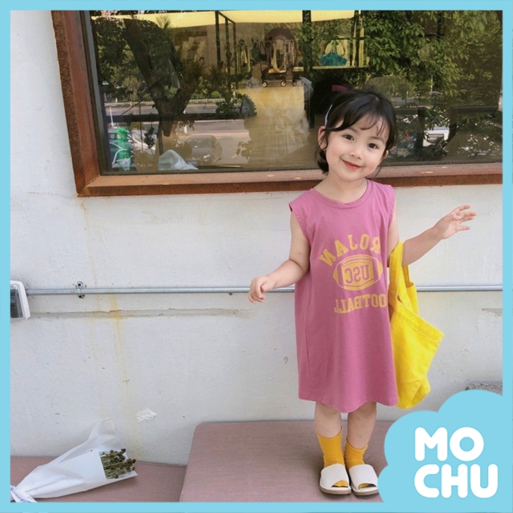 簡約字母無袖背心裙(三色)