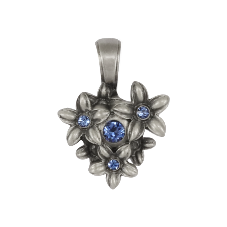 Bico吊墜，女士吊墜 嬌小芙蓉花；細膩多情而活潑 不含鍊子（2733藍色）