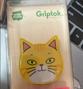 [S] GRIPTOK CAT YELLOW ROUND PHONE GRIP, 8809477694871 (SGT39)