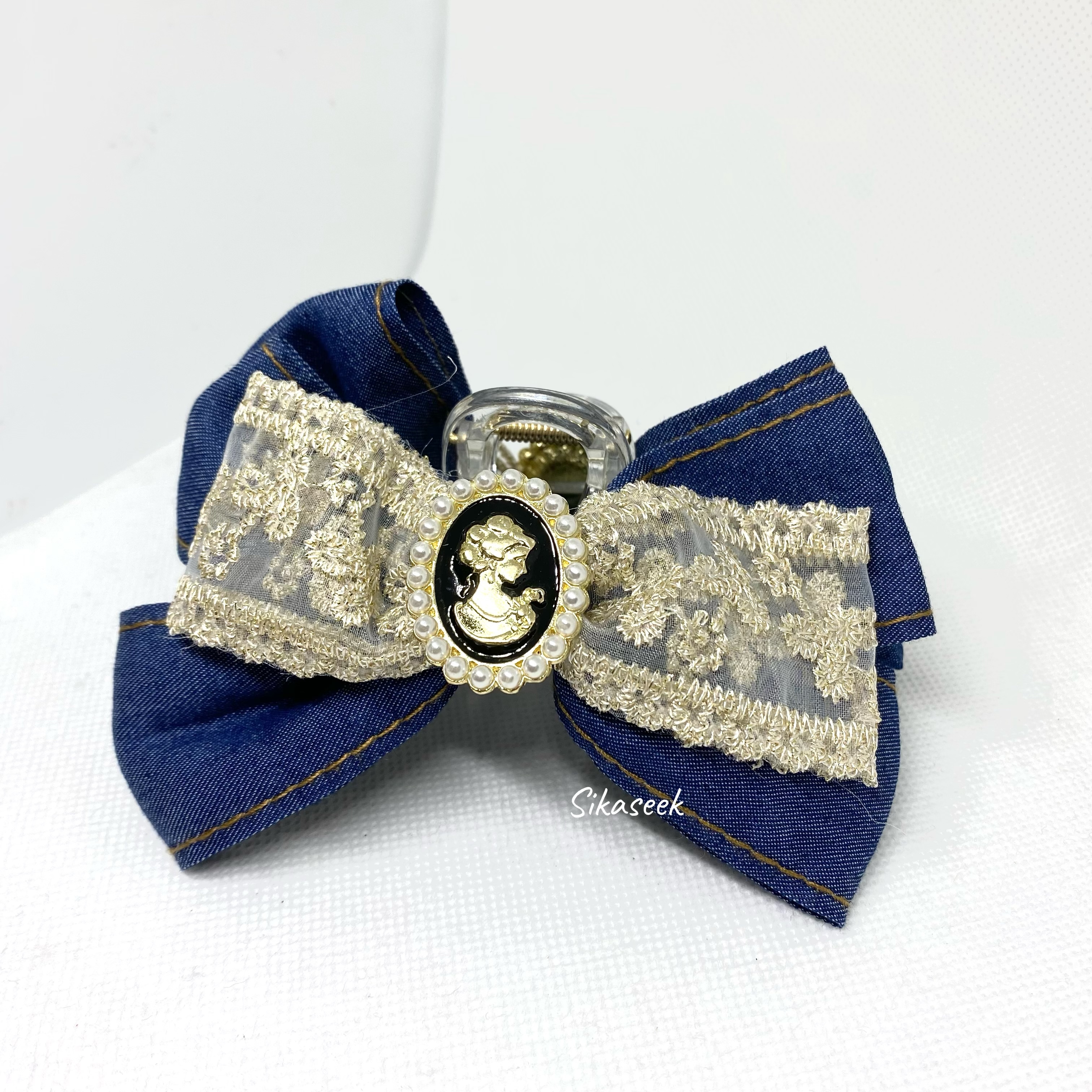 牛仔布女皇頭 大抓夾