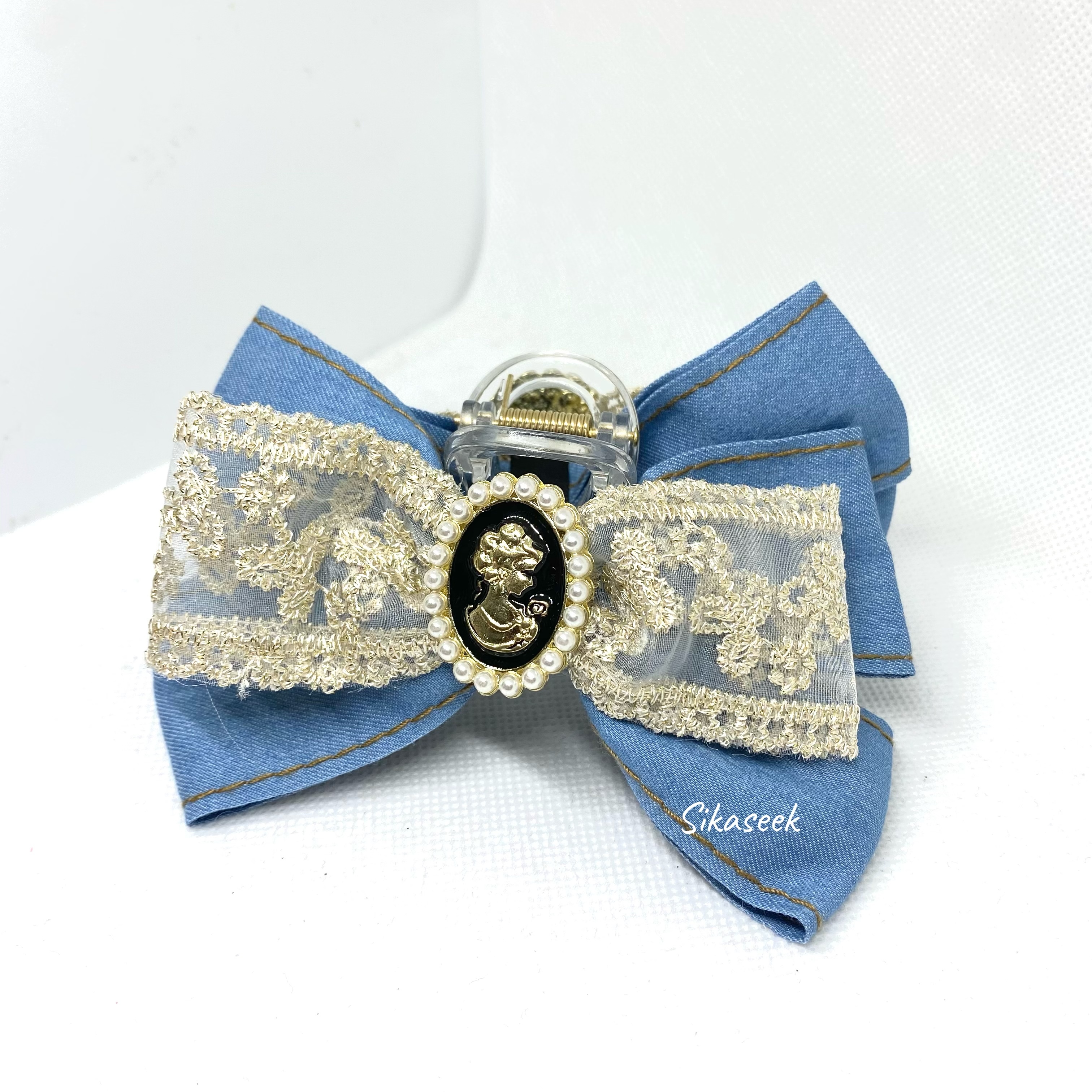 牛仔布女皇頭 大抓夾