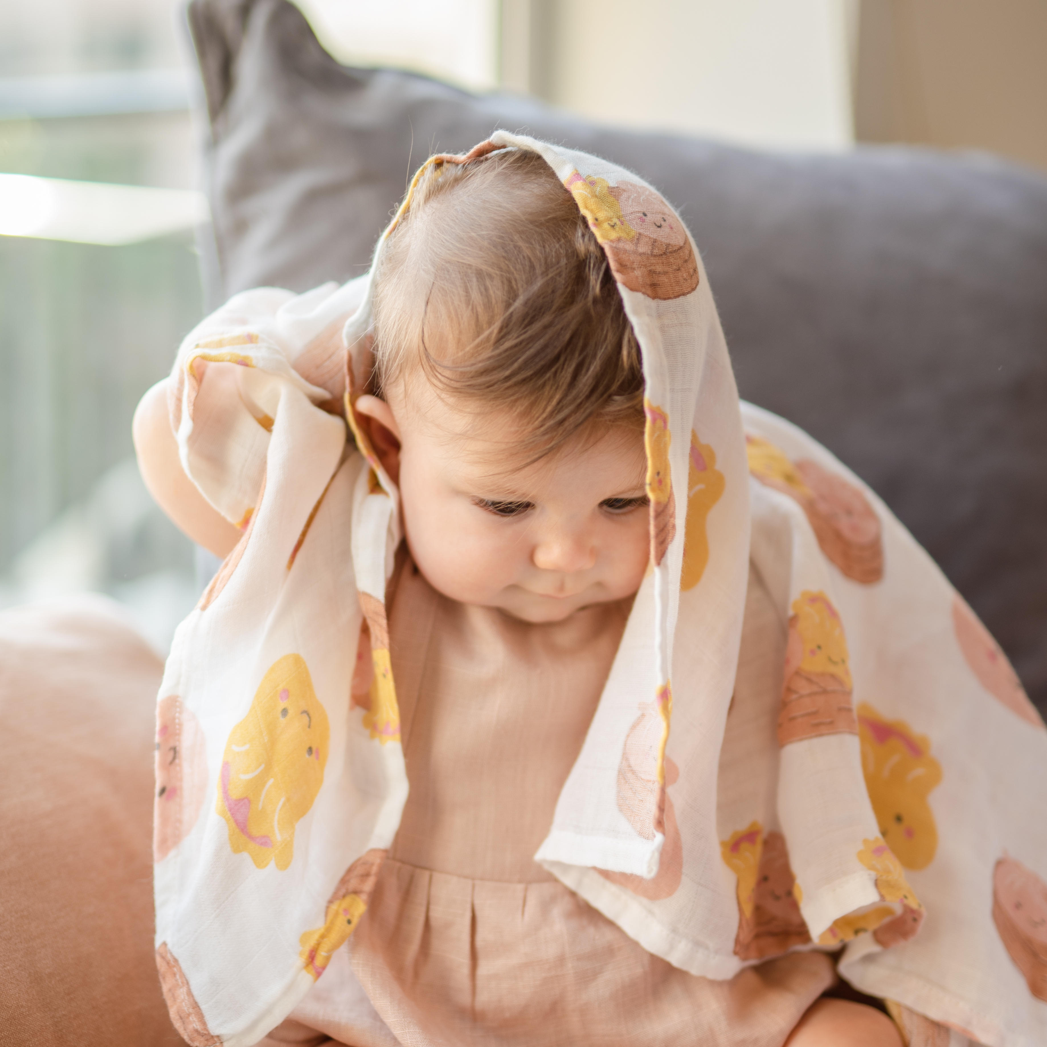 THE WEE BEAN 竹纖維和有機棉嬰兒包巾 - 點心