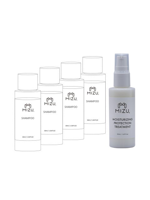 MIZU 旅行系 4 入洗髮精自由搭 + 1 入護髮素（50ml x5）