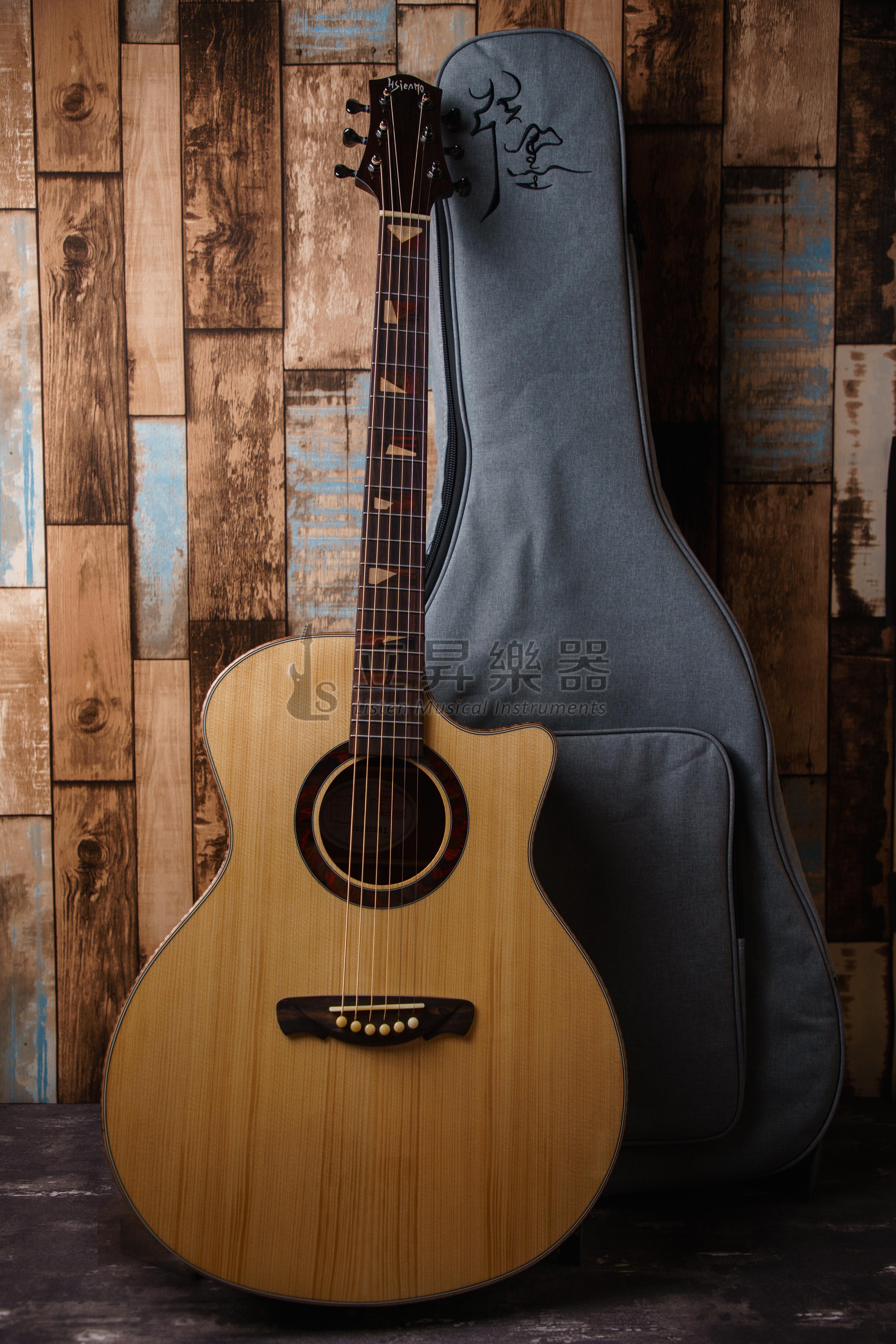 Hsienmo 弦墨德杉春華41吋GA桶缺角全單板木吉他德國雲杉面板附原
