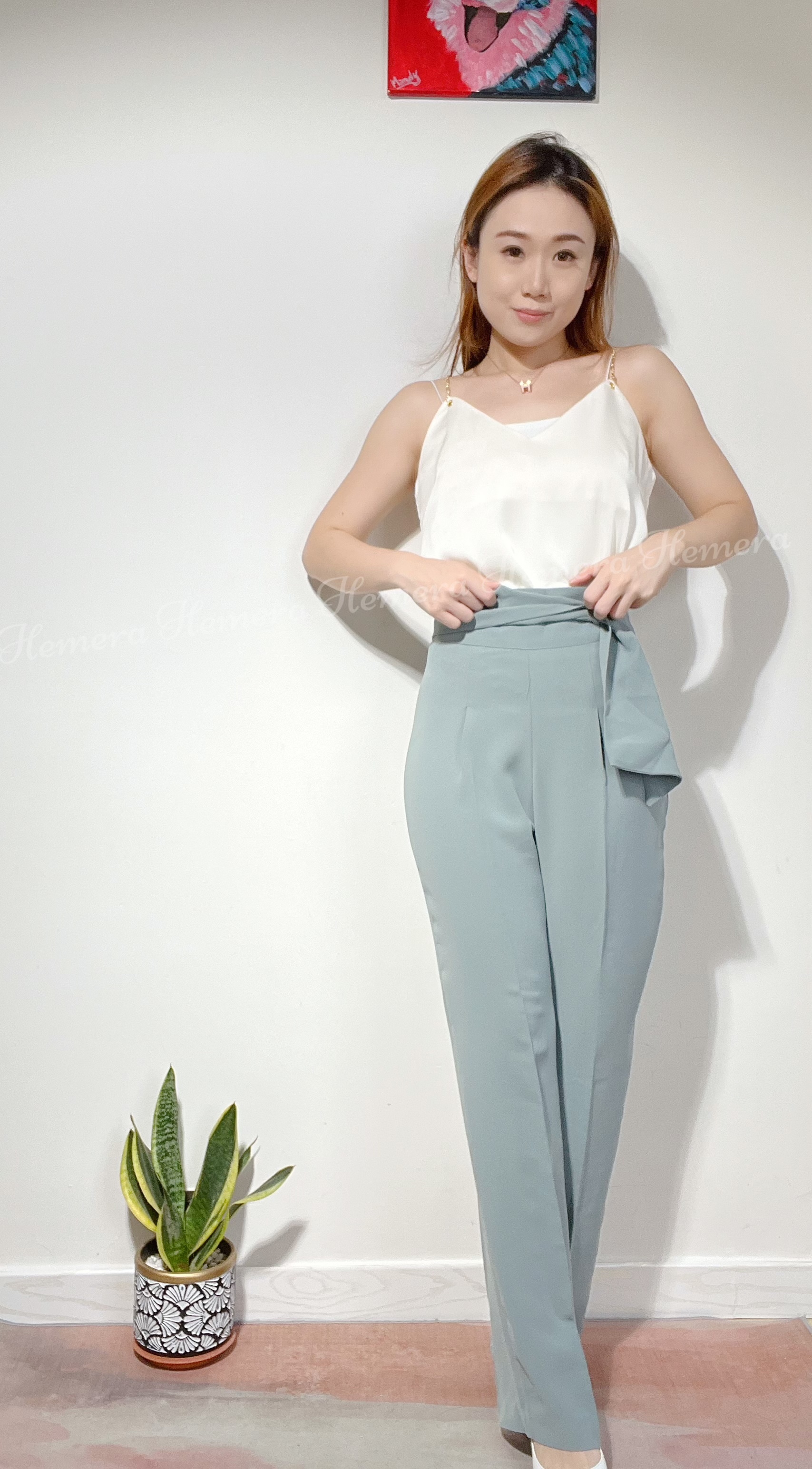 Ribbon Hight Waist Long Pants  PT22S0657