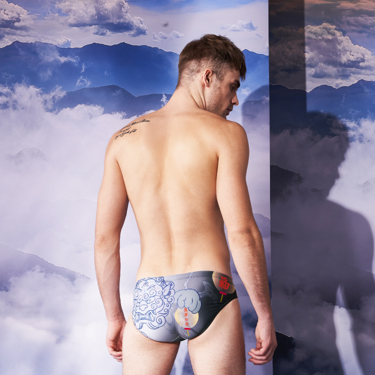 MAR-22103 大男競賽型泳褲 - 鎮廟石獅