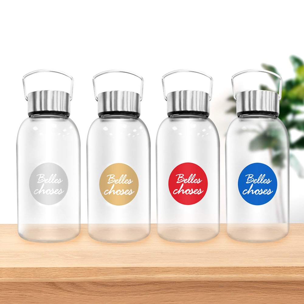 高硼矽耐熱手提玻璃瓶800ml (附潛水布提袋)