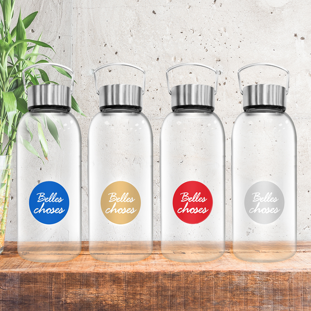高硼矽耐熱手提玻璃瓶1000ml (附潛水布提袋)